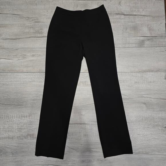 Talbots Black Straight Leg Stretch Trouser Pants Womens 4 High Rise Flat Front - Picture 2 of 8